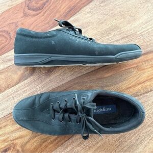 Easy Spirit AP1 walking shoes black suede lace up sneakers